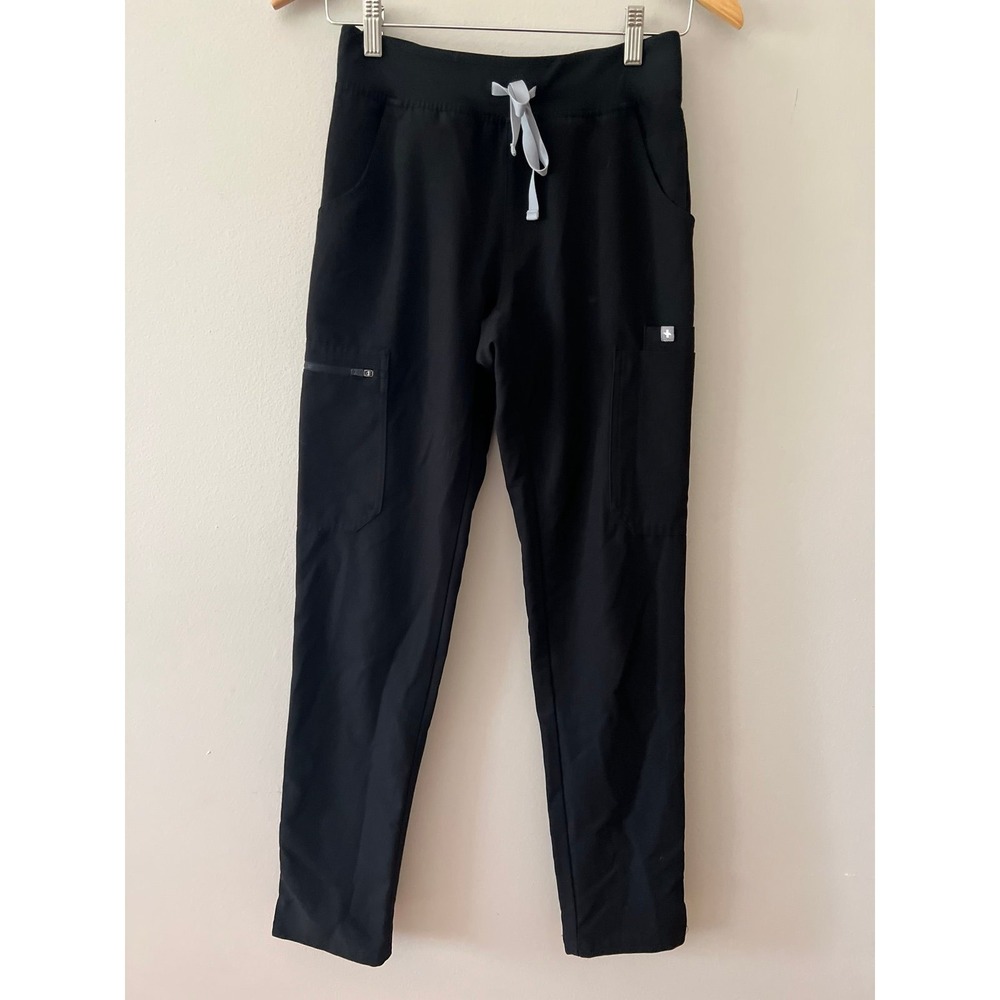 FIGS Yola Skinny Scrub Pants Black XXS